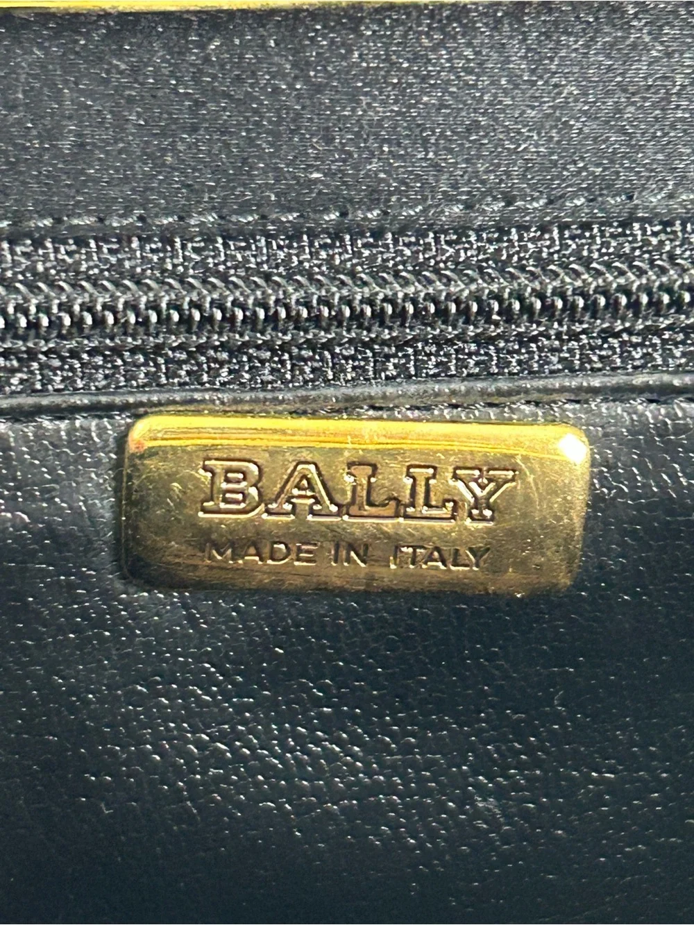 Bally Vintage Black Satin Evening Bag Gold Chain Kiss Lock Clutch Made in Italy